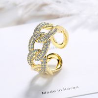 Wholesale Simple Style Classic Style Solid Color Copper Inlay Zircon Rings sku image 2