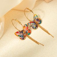1 Pair Elegant Lady Classic Style Tassel Butterfly Plating Hollow Out Arylic Acrylic Drop Earrings main image 6