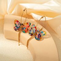1 Paire Élégant Dame Style Classique Gland Papillon Placage Évider Arylique Acrylique Boucles D'oreilles main image 1