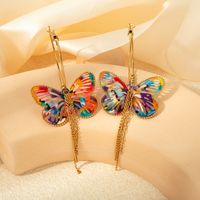1 Pair Elegant Lady Classic Style Tassel Butterfly Plating Hollow Out Arylic Acrylic Drop Earrings main image 5