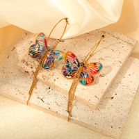 1 Pair Elegant Lady Classic Style Tassel Butterfly Plating Hollow Out Arylic Acrylic Drop Earrings main image 3