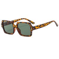 Hawaiian Streetwear Solid Color Leopard Ac Square Full Frame Women's Sunglasses main image 2