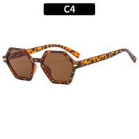 Vintage Style Solid Color Leopard Ac Polygon Full Frame Women's Sunglasses sku image 4