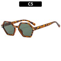 Vintage Style Solid Color Leopard Ac Polygon Full Frame Women's Sunglasses sku image 5