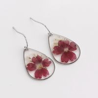 Elegant Simple Style Flower 304 Stainless Steel Resin Women's Drop Earrings 6 Pairs sku image 1