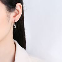 Elegant Simple Style Heart Shape Copper Plating Zircon Drop Earrings 1 Pair main image 4