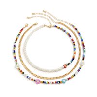 Casual Ethnic Style Flower Arylic Imitation Pearl Seed Bead Women's Necklace 1 Set main image 5