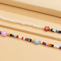 Casual Ethnic Style Flower Arylic Imitation Pearl Seed Bead Women's Necklace 1 Set main image 3