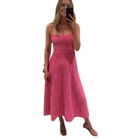 Women's Strap Dress Sexy Strap Backless Sleeveless Solid Color Maxi Long Dress Holiday Daily main image 2
