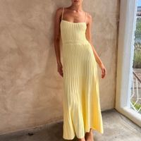 Women's Strap Dress Sexy Strap Backless Sleeveless Solid Color Maxi Long Dress Holiday Daily main image 1