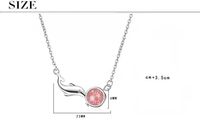 Copper Sweet Inlay Solid Color Rhinestones Pendant Necklace main image 4