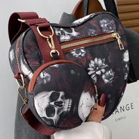 Unisex Medium Nylon Skull Streetwear Zipper Bag Sets Crossbody Bag sku image 2