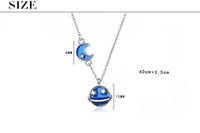 Copper White Gold Plated Simple Style Stoving Varnish Star Moon Planet Pendant Necklace main image 2
