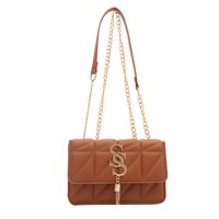 Women's Medium Pu Leather Solid Color Elegant Classic Style Flip Cover Crossbody Bag sku image 2