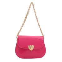 Women's Medium Pu Leather Heart Shape Solid Color Classic Style Square Flip Cover Crossbody Bag sku image 3