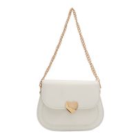 Women's Medium Pu Leather Heart Shape Solid Color Classic Style Square Flip Cover Crossbody Bag sku image 4