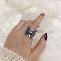 Gothic Retro Cool Style Butterfly Alloy Hollow Out Women's Open Rings main image 2