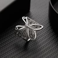 Gothic Retro Cool Style Butterfly Alloy Hollow Out Women's Open Rings main image 1