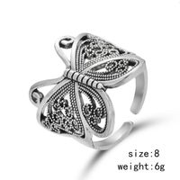 Gothic Retro Cool Style Butterfly Alloy Hollow Out Women's Open Rings main image 5
