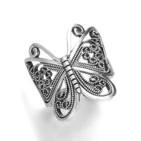 Gothique Rétro Style Cool Papillon Alliage Évider Femmes Anneau Ouvert main image 4