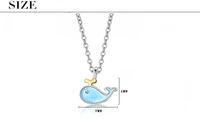 Copper Silver Plated Cute Stoving Varnish Whale Pendant Necklace main image 2