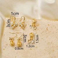 1 Pair IG Style Cute Star Heart Shape Bow Knot Copper 18K Gold Plated Earrings Ear Studs sku image 3