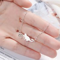 Le Cuivre Mignon Placage Incruster Chat Pierre De Lune Quartz Fraise Collier main image 4