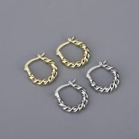 1 Pair Casual Simple Style Twist Plating 304 Stainless Steel 18K Gold Plated Earrings main image 4