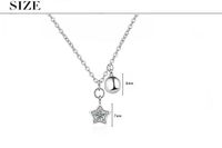 Copper White Gold Plated Simple Style Inlay Star Zircon Pendant Necklace main image 2