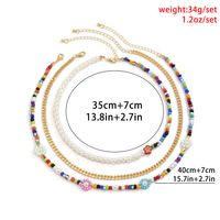 Casual Ethnic Style Flower Arylic Imitation Pearl Seed Bead Women's Necklace 1 Set main image 2