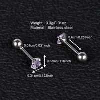 1 Pair Simple Style Classic Style Heart Shape Polishing Inlay 302 Stainless Steel Zircon Ear Studs main image 1