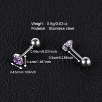 1 Pair Simple Style Classic Style Heart Shape Polishing Inlay 302 Stainless Steel Zircon Ear Studs main image 2