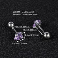 1 Pair Simple Style Classic Style Heart Shape Polishing Inlay 302 Stainless Steel Zircon Ear Studs main image 3