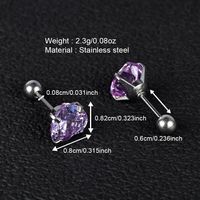 1 Pair Simple Style Classic Style Heart Shape Polishing Inlay 302 Stainless Steel Zircon Ear Studs main image 4