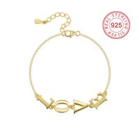 Sterling Silver Casual Simple Style Inlay Love Cross Solid Color Zircon Bracelets Bangle sku image 2