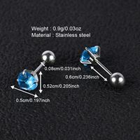 1 Pair Simple Style Classic Style Heart Shape Polishing Inlay 302 Stainless Steel Zircon Ear Studs main image 8