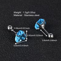 1 Pair Simple Style Classic Style Heart Shape Polishing Inlay 302 Stainless Steel Zircon Ear Studs main image 9
