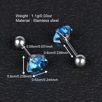 1 Pair Simple Style Classic Style Heart Shape Polishing Inlay 302 Stainless Steel Zircon Ear Studs main image 10