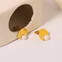 1 Pair IG Style Basic Classic Style Geometric Inlay 304 Stainless Steel Freshwater Pearl Ear Studs main image 7