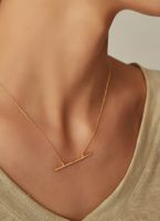 Sterling Silver 18K Gold Plated Sweet Simple Style Hollow Out Inlay Oval Bow Knot Zircon Necklace main image 4