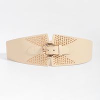 Vintage Style Simple Style Solid Color Alloy Rivet Women's Leather Belts sku image 1