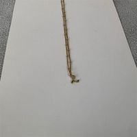 Edelstahl 304 14 Karat Vergoldet Einfacher Stil Brief Halskette Mit Anhänger sku image 18