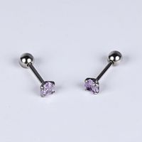 1 Pair Simple Style Classic Style Heart Shape Polishing Inlay 302 Stainless Steel Zircon Ear Studs sku image 1