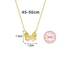 Sterling Silver 18K Gold Plated Sweet Simple Style Hollow Out Inlay Oval Bow Knot Zircon Necklace main image 2