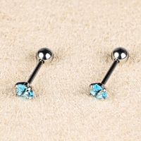 1 Pair Simple Style Classic Style Heart Shape Polishing Inlay 302 Stainless Steel Zircon Ear Studs sku image 2