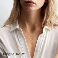 Copper 14K Gold Plated Vintage Style Simple Style Round Letter Three Layer Necklace main image 5
