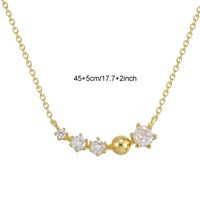 Sterling Silver 18K Gold Plated IG Style Elegant Lady Inlay Four Leaf Clover Round Rhinestones Pearl Pendant Necklace main image 3