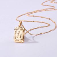 Copper 14K Gold Plated Basic Classic Style Cool Style Plating Letter Square Three Layer Necklace main image 4