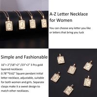 Copper 14K Gold Plated Basic Classic Style Cool Style Plating Letter Square Three Layer Necklace main image 3