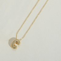 Copper 14K Gold Plated Simple Style Inlay Letter Zircon Pendant Necklace sku image 3